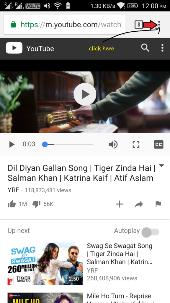 In smartphone how to listen youtube music videos in background image